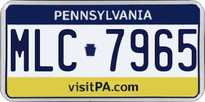 PA license plate MLC7965