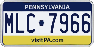 PA license plate MLC7966