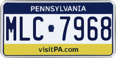PA license plate MLC7968