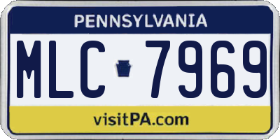 PA license plate MLC7969