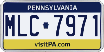 PA license plate MLC7971