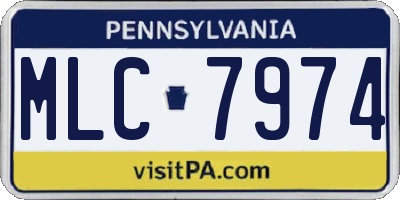 PA license plate MLC7974
