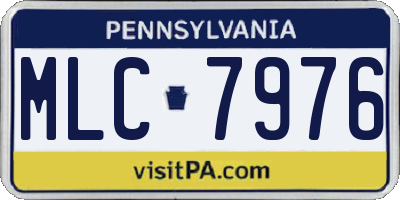 PA license plate MLC7976