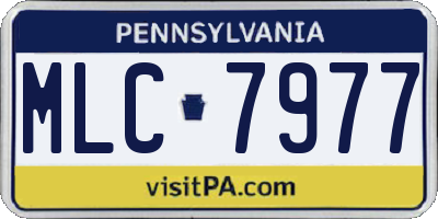 PA license plate MLC7977