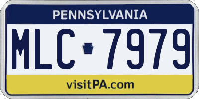 PA license plate MLC7979