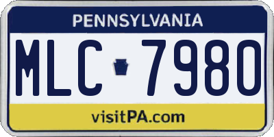 PA license plate MLC7980
