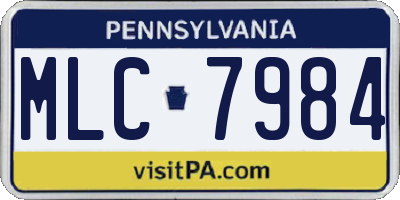 PA license plate MLC7984