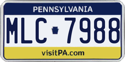 PA license plate MLC7988