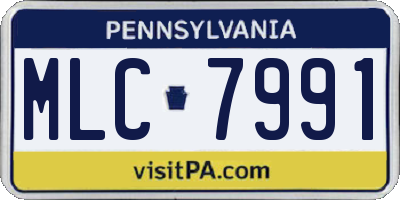 PA license plate MLC7991
