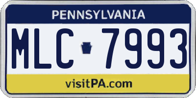 PA license plate MLC7993