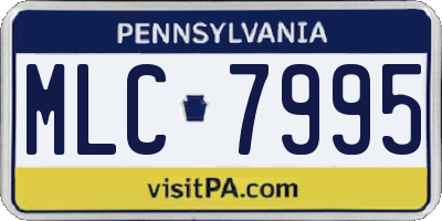 PA license plate MLC7995
