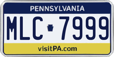 PA license plate MLC7999