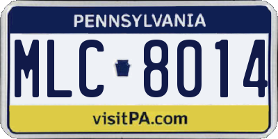 PA license plate MLC8014