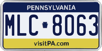 PA license plate MLC8063