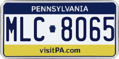 PA license plate MLC8065
