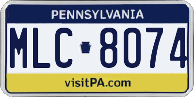 PA license plate MLC8074