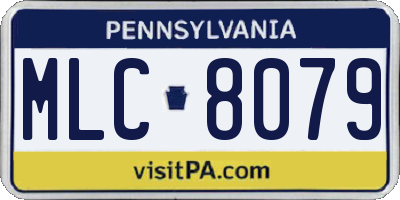 PA license plate MLC8079