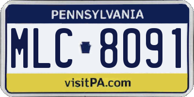 PA license plate MLC8091