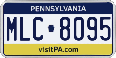 PA license plate MLC8095