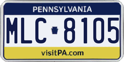 PA license plate MLC8105