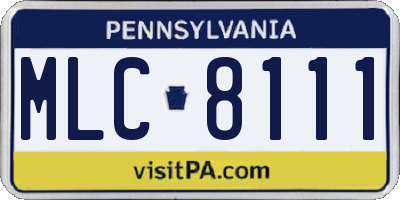 PA license plate MLC8111