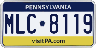 PA license plate MLC8119
