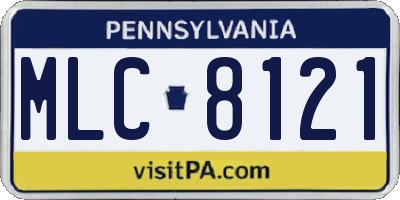 PA license plate MLC8121