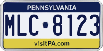 PA license plate MLC8123
