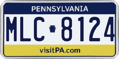 PA license plate MLC8124