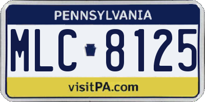 PA license plate MLC8125