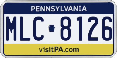 PA license plate MLC8126