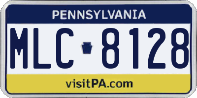 PA license plate MLC8128