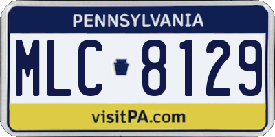 PA license plate MLC8129