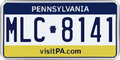 PA license plate MLC8141