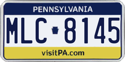 PA license plate MLC8145