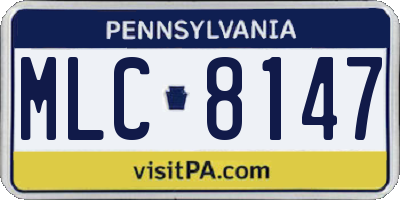 PA license plate MLC8147