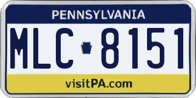 PA license plate MLC8151