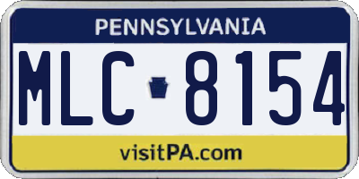 PA license plate MLC8154