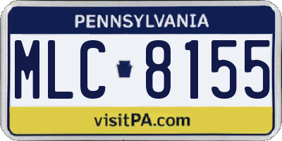 PA license plate MLC8155