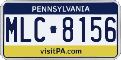 PA license plate MLC8156