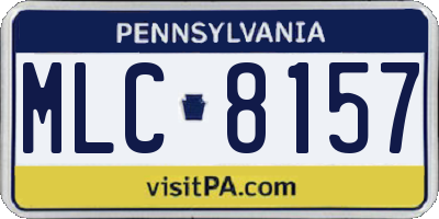 PA license plate MLC8157
