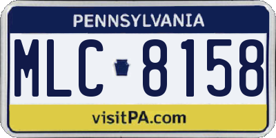 PA license plate MLC8158