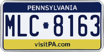 PA license plate MLC8163
