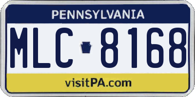 PA license plate MLC8168