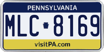 PA license plate MLC8169