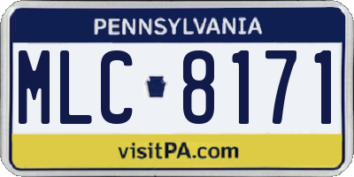 PA license plate MLC8171