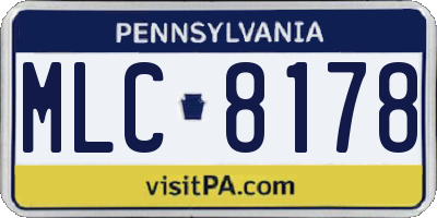 PA license plate MLC8178