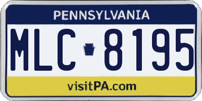PA license plate MLC8195