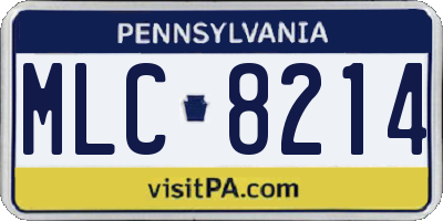 PA license plate MLC8214