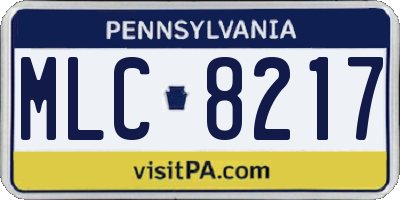 PA license plate MLC8217